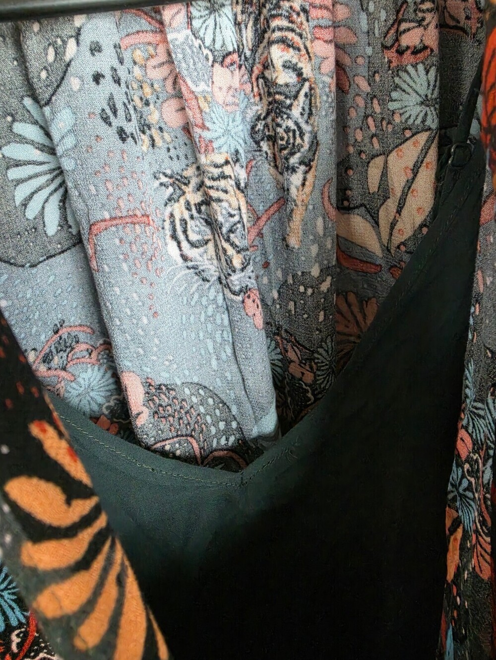 Free People Floral Tiger Print Rayon Dress Small - Picture 4 of 6